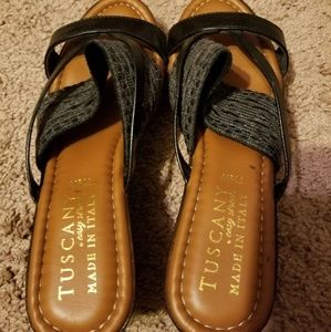 Black strapped sandals